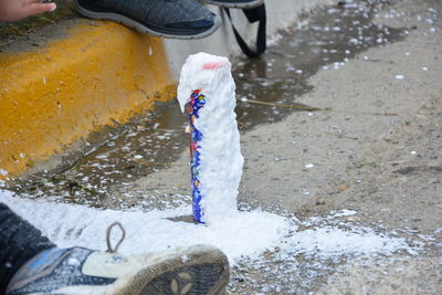 Low section of person in snow