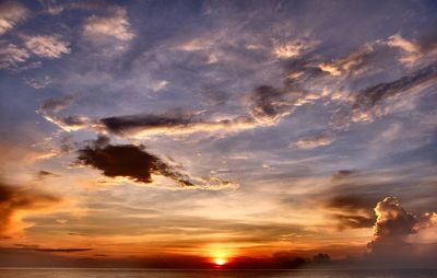 Scenic view of dramatic sky during sunset