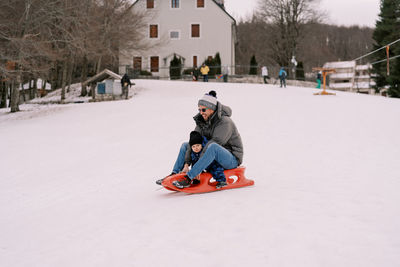 Man skiing on snow