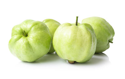 Close-up of apple against white background