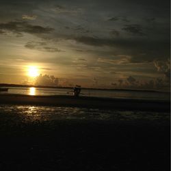 Scenic view of sunset over sea