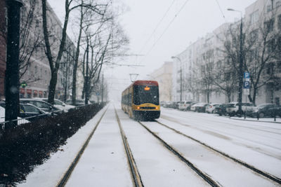 Railroad tracks in winter