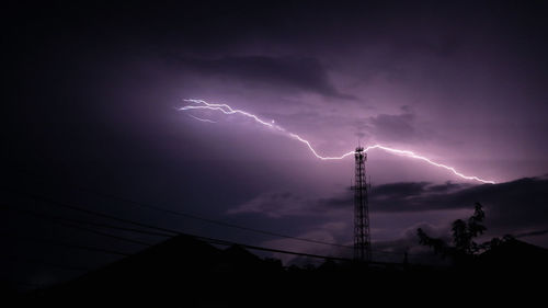 Low angle view of lightning in sky