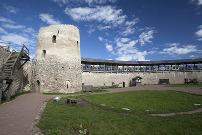 View of castle against cloudy sky