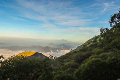 Scenic view of mountains against sky