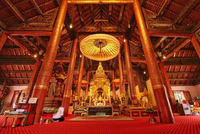 Illuminated ceiling of building