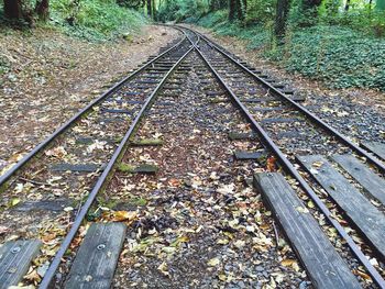 High angle view of railroad tracks