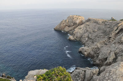 High angle view of sea against sky