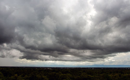 Storm clouds over land