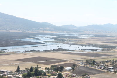 Landscape with mountains in background