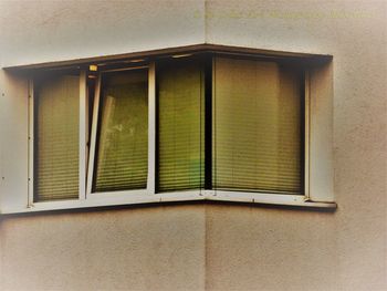 Close-up of window on wall of building