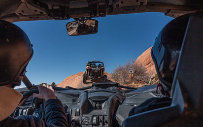 Atv all terrain vehicle tour into sand flat recreation area for 4x4 off-road riding near moab