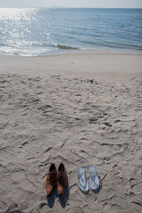 Footwear at beach