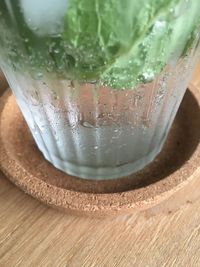 Close-up of drink in glass on table
