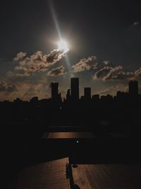 Silhouette buildings against sky during sunset