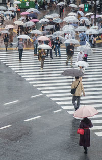 Woman walking on street