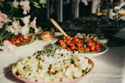 Close-up of served food in plate