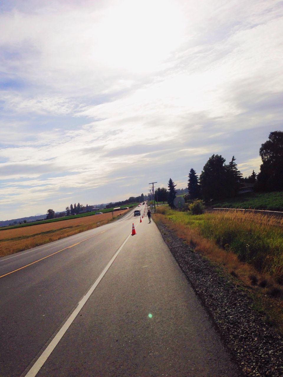 the way forward, transportation, road, sky, diminishing perspective, vanishing point, cloud - sky, road marking, cloud, street, tree, country road, cloudy, asphalt, outdoors, day, nature, empty road, empty, car