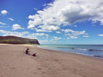 Tourists on beach