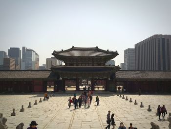 Gyeongbokgung palace and buildings against clear sky