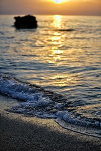 Scenic view of sea during sunset