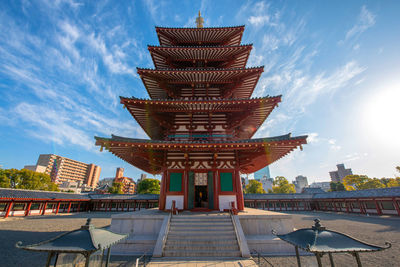 View of temple building against sky