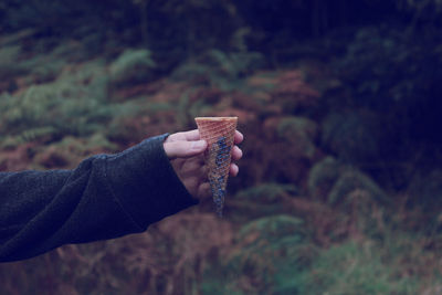 Close-up of hand holding cigarette