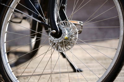 Close-up of bicycle wheel