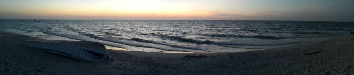 Scenic view of sea at sunset