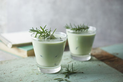 Close-up of drinks on table