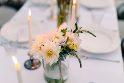 Close-up of flower on table