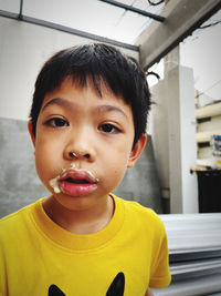 Close-up portrait of cute boy