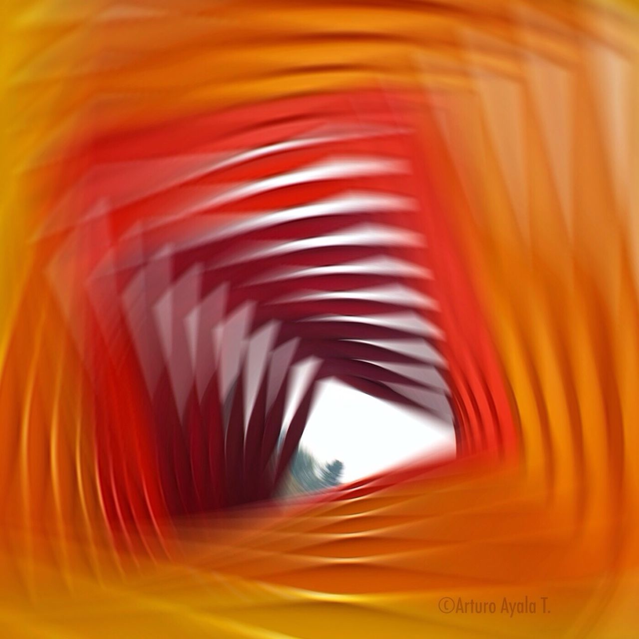 yellow, close-up, indoors, orange color, reflection, blurred motion, red, motion, part of, cropped, no people, transportation, detail, abstract, pattern, selective focus, curve, backgrounds, full frame, circle