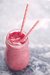 Close-up of berry smoothie