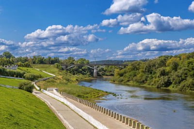Landscape with dnieper river in smolensk, russia