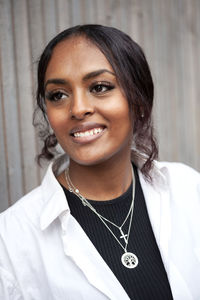 Portrait of smiling young woman