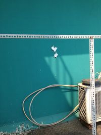 Abandoned air conditioner outside building