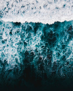 Blue ocean waves texture drone photography from puerto rico beach