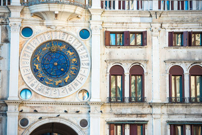 Clock on st mark's clocktower in venice