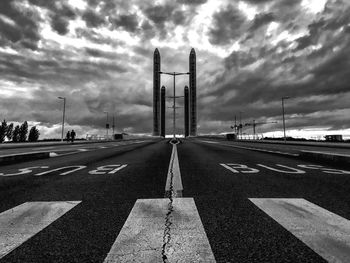 Road against cloudy sky