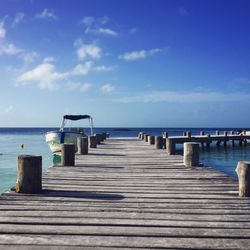 Scenic view of calm sea against clear sky