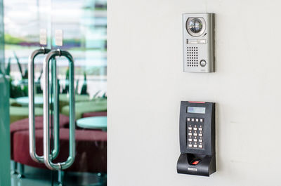 Biometric device on wall