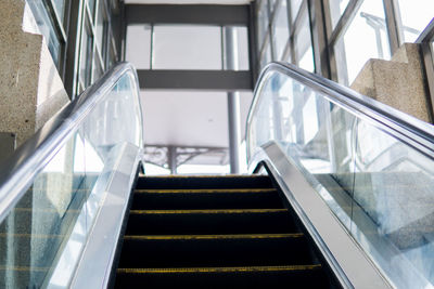 Low angle view of escalator