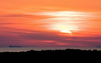 Scenic view of sunset over sea