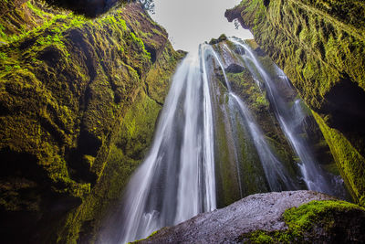 Gljúfrabúi waterfall in a cave