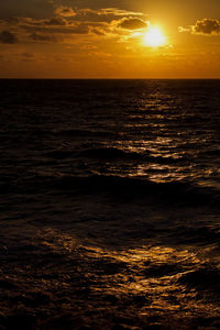 Scenic view of sea at sunset