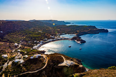 High angle view of beach against sky