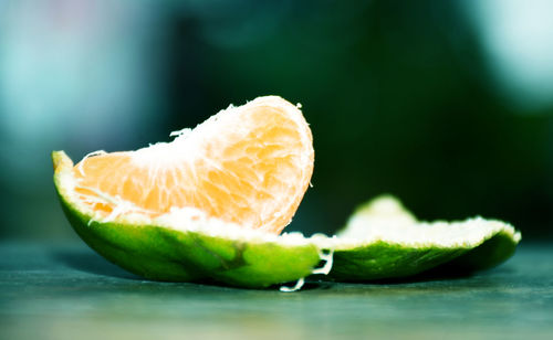 Close-up of lemon on table