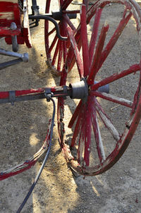 Close-up of red wheel