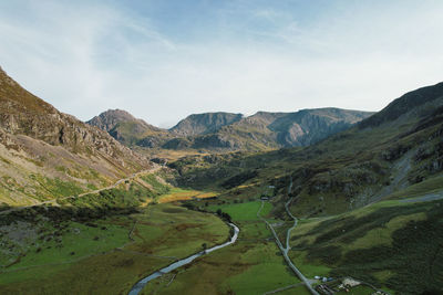 Scenic view of mountains against sky